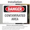 Signmission Contaminated Area Danger Sign, Vinyl Decal, 10in W x 7in L, 2PK OS-2PACK-DS-D-710-L-1833 - alternate 5